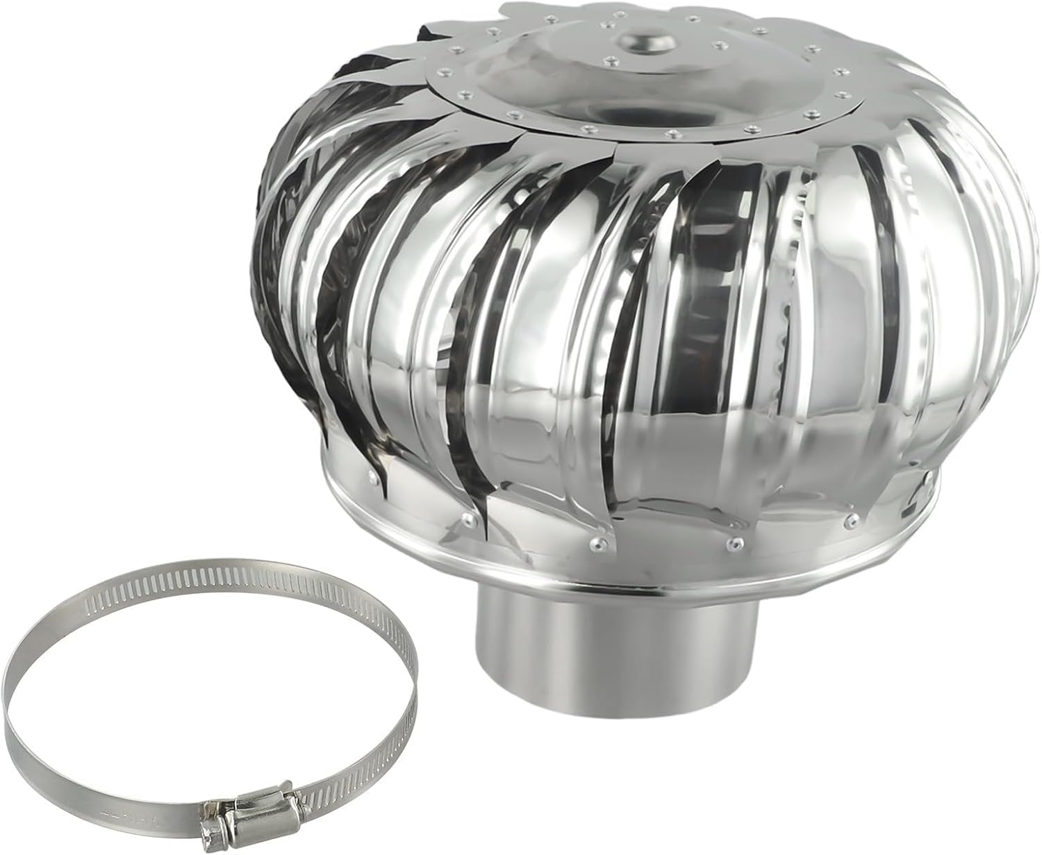 Rotating Chimney Cap Anti-Downdraught Stainless Steel Cover Enhanced Ventilation for Fireplace Ø100mm Chimney Cowl and Weather-Resistant Design