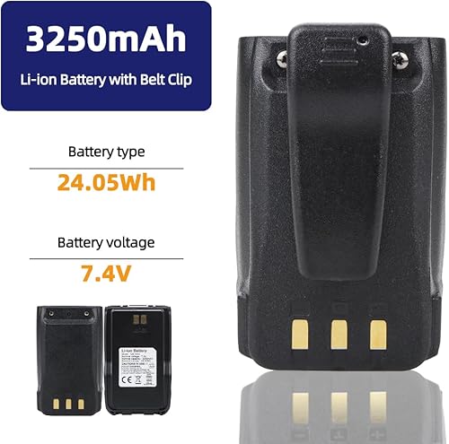 Miniatura 2 de 7.4V 3250mAh QB-44HL BP-878T batería de iones de litio con clip para cinturón para Anytone AT-D878UV Plus D878UV D868UV D858 BTECH DMR-6X2 Radio