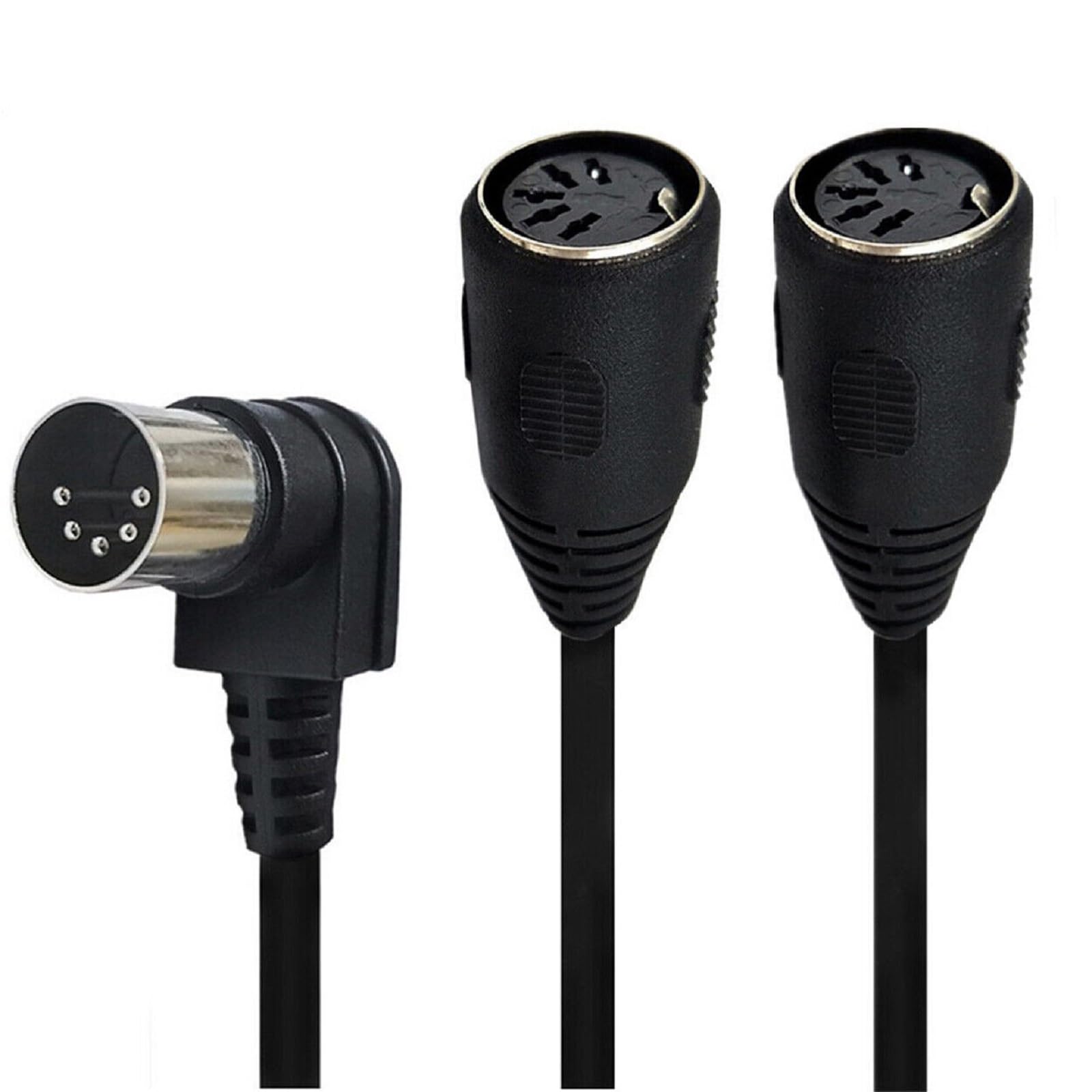 CME MIDI Cable 4-Pack - 1FT / 30cm, 5-pin DIN, Low-Profile - Mirrored 45-Degree Angled Ultra-Thin Plugs For Compact Spaces - Ideal For MIDI Interface