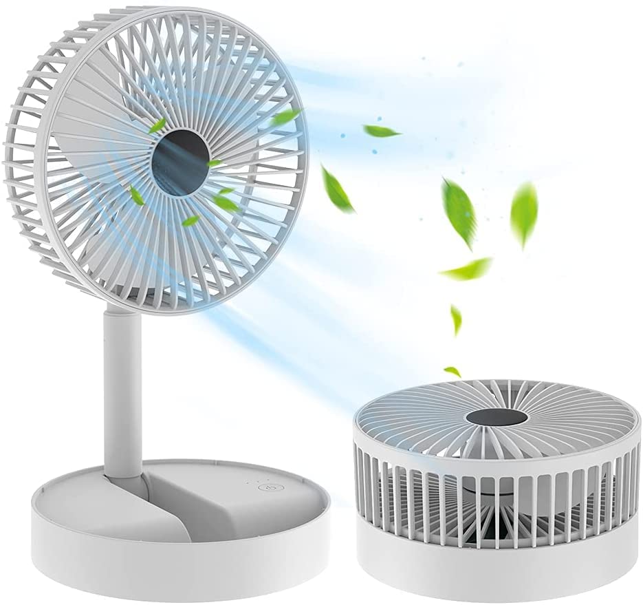Buy Battery Powered Standing Fan, 8" Foldable Desk Fan, 180Degree