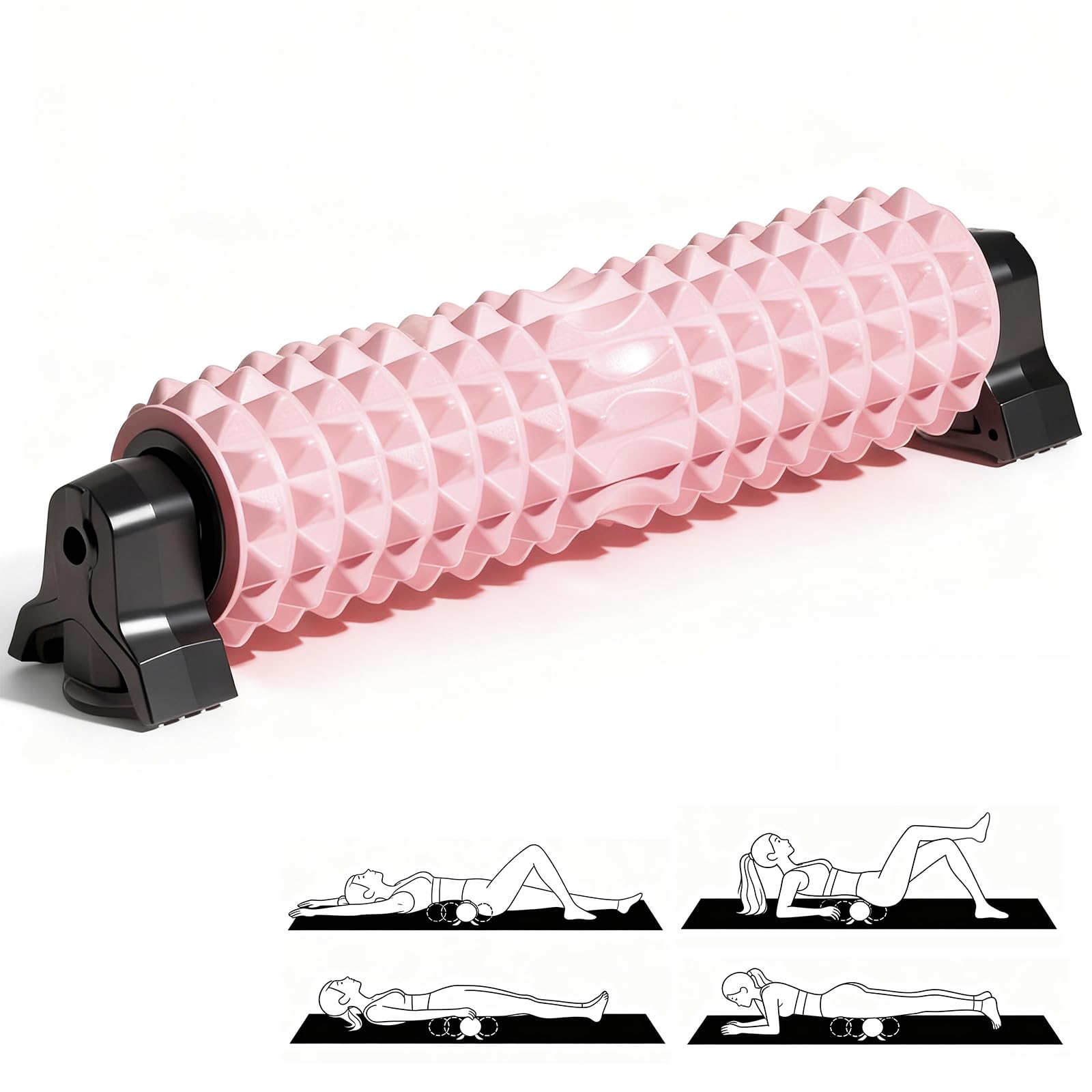 Foam Roller with Stand,Foam Rollers for Muscles,Massage Roller for Legs,Deep Tissue Muscle Massage,High Density Thick Ridges,for Fitness Gym Travel,Ease Back,Relieve Stress and Promote Sleep