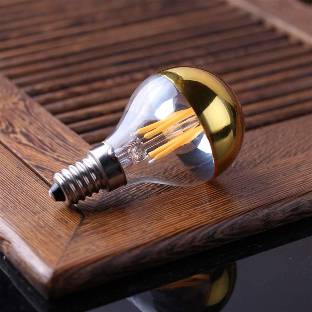 Oro Specchio Bubble G45 del globo della luce del filamento della lampadina LED, 4W / E14 bianco caldo 2700K LED Illuminazione decorativa, Per la casa lampadina dimmerabile,10pcs