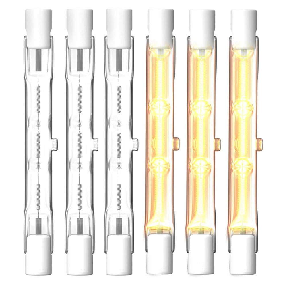 KINGYEENUO 6X 100W R7S Halogenstab 78mm Dimmbar 2700K Warmweiß 820LM J-Typ Doppelendige Halogenlampe für Arbeitsleuchten Sicherheitsleuchten Stehlampen Landschaftsbeleuchtung