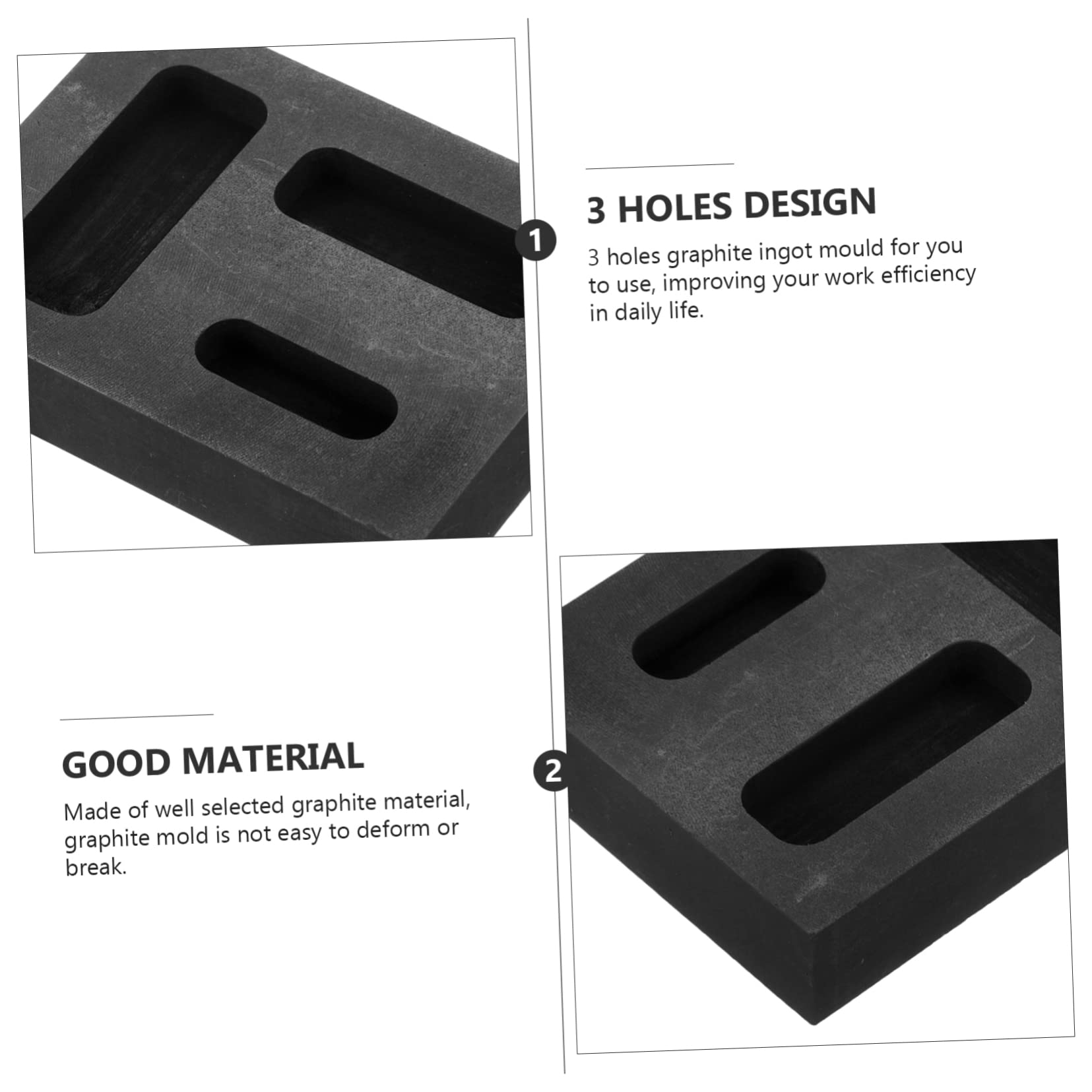 Housoutil 3 Stücke 3 Graphit Formen Für Casting Barren Formen Für Schmelzen Metall Schmelzen Werkzeug Graphit Barren Form