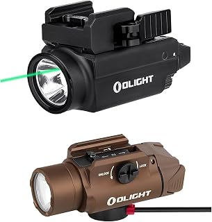 OLIGHT Baldr S 800 Lumens Compact Rail Mount Weaponlight with Green Beam and White LED Combo Bundle PL-3R Valkyrie Rechargeable Tactical Light, 1500 Lumens Rail-Mounted Weaponlight