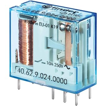 FINDER 40.62.7.012.4000 12 VDC Coil, AGSNO2 Contact, DPDT 10 AMP, Miniature PCB/, Plug-in Relay