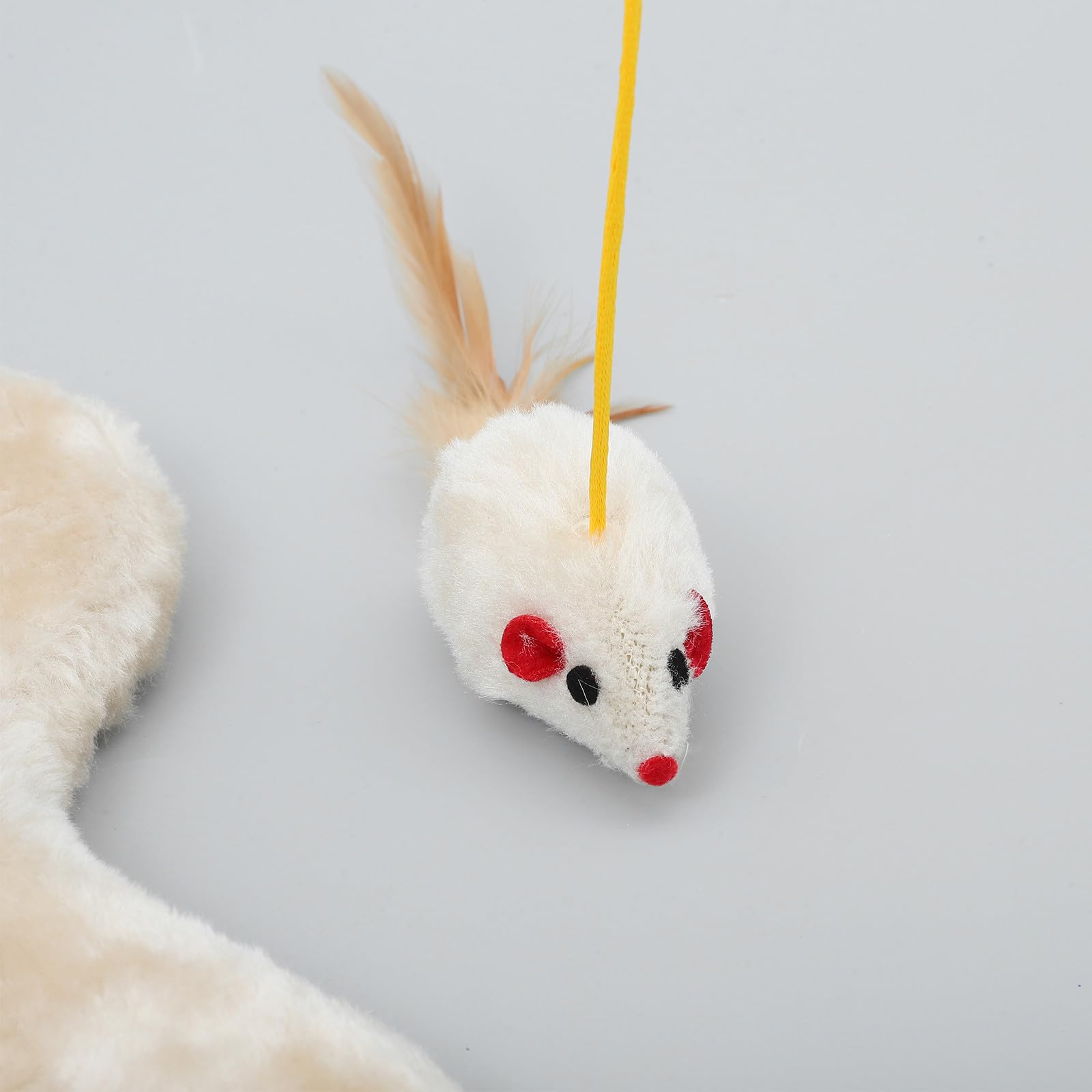 Blumenförmiges Katzen Kratzbrett aus Plüsch mit Hängender Spielzeugmaus für Indoor Katzen Fördert Bewegung und Bietet Eleganten Kratzspaß