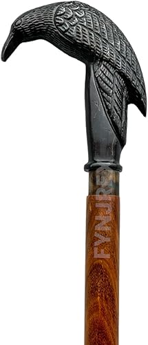 Miniatura 2 de Bastón de madera para caminar con cuervo, estilo victoriano, color negro