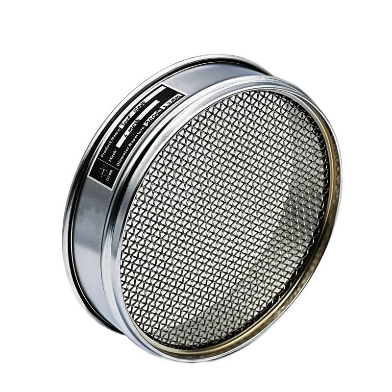 Tamiz de análisis de laboratorio de acero inoxidable 304 - Tamiz de inspección de muestreo de malla de alambre tejido de 20 cm con marco cromado(7mesh 2.8mm)