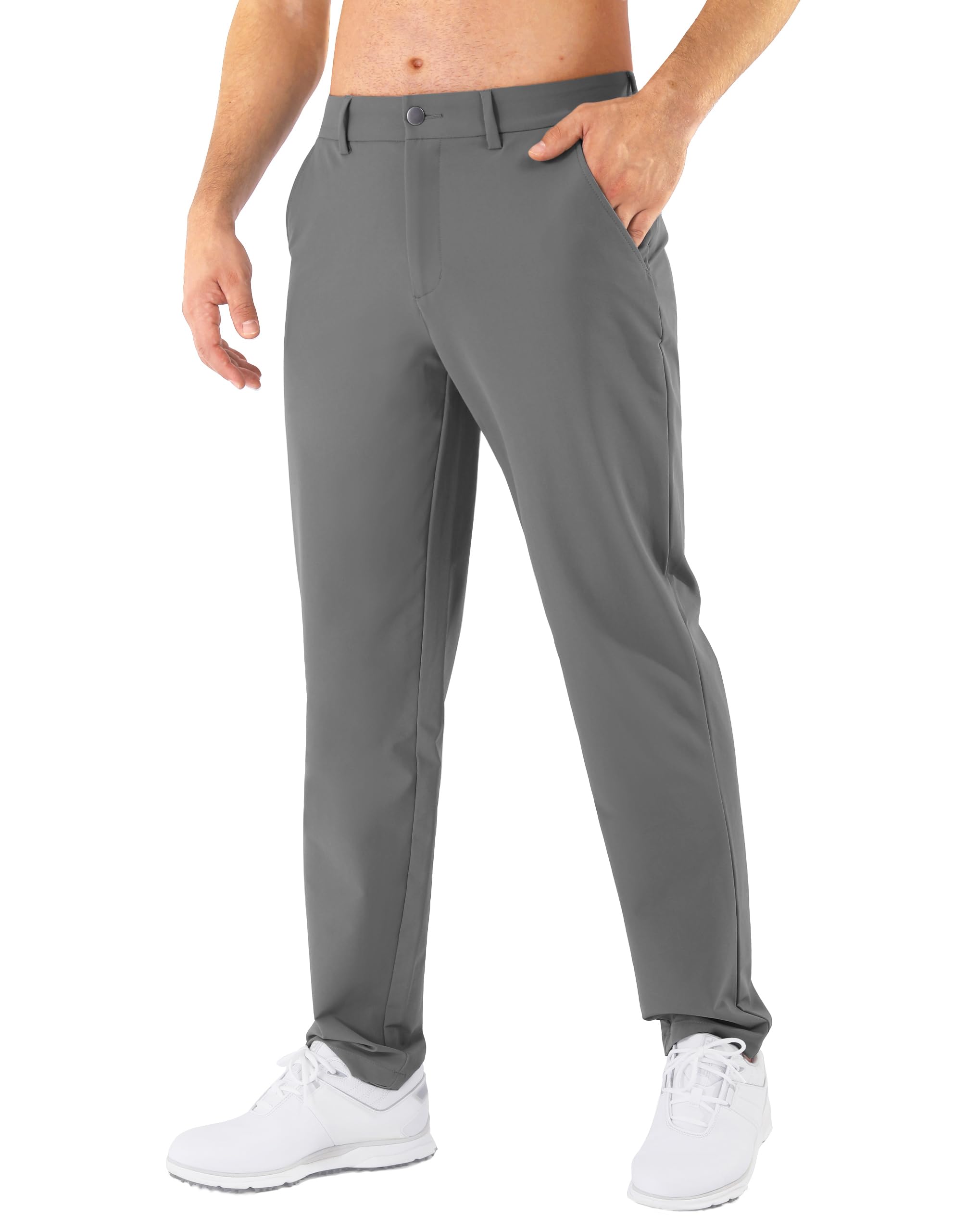 Mens Golf Pants Stretch Classic Fit Dress Pants 30 32 34 Quick Dry 6 Pockets Water-Resistant Casual Trousers