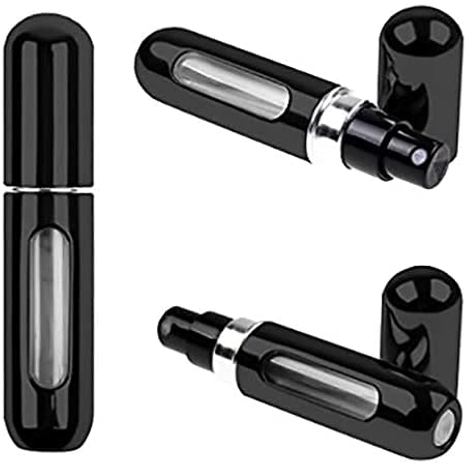 ORiTiRefillable Perfume Atomizer Bottle for Travel Spray Scent Pump Case- 1 Piece- Black