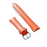 HFERHT Leather Strap 12/14/16/18/19/20/21/22/24mm, Soft Material WatchBand,Wrist Watch Bands With Silver Color Stainless Steel Buckle