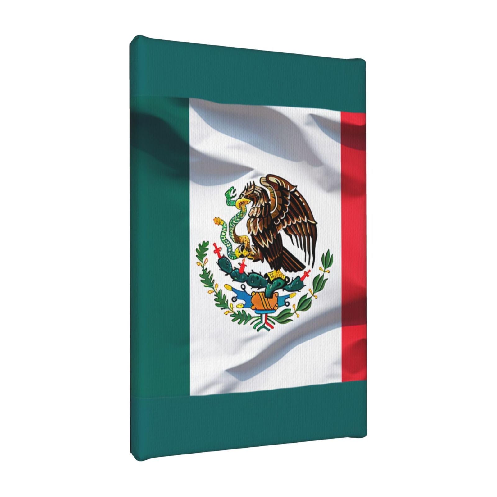 Ykljg Flag Of Mexico Printed Wall Art Canvas Painting 20X30 Cm Wooden Framed Picture Painting Artwork Prints For Bedroom Kitchen Home Office Decor