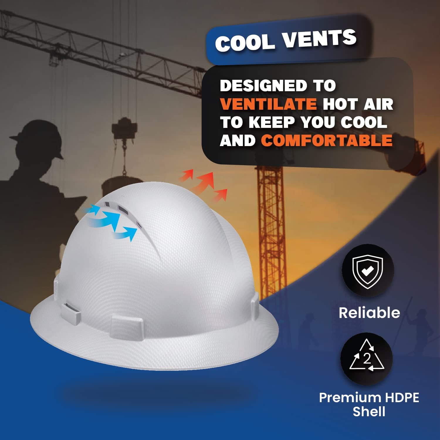 Full Brim Vented Camo Design Matte Finish OSHA Construction Hard Hat with 6-Point Suspension