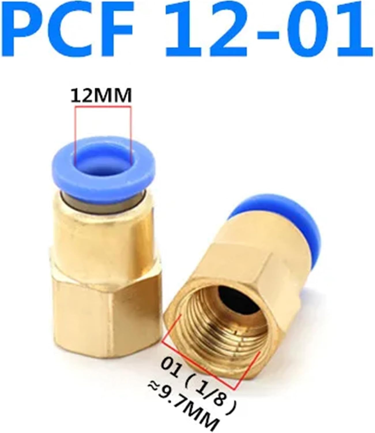 Pneumatic Quick Connector Fitting 4 6 8 10 12mm Hose Tube Pipe 1/8" 3/8" 1/2" 1/4" Thread Brass 50Pcs(12-01)