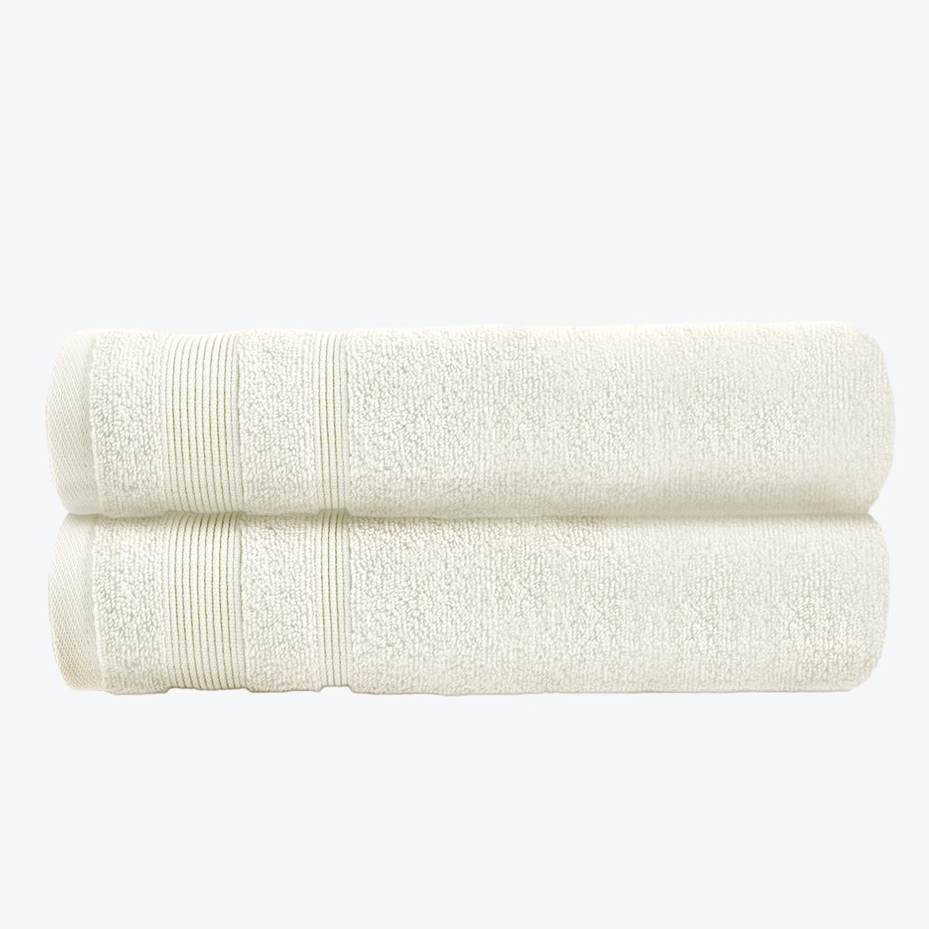 Allure Zero Twist Bath Sheet Set, Extra Large Bath Towel, Pack of 2, 100 x 150cm, 100% Egyptian Cotton (Cream)