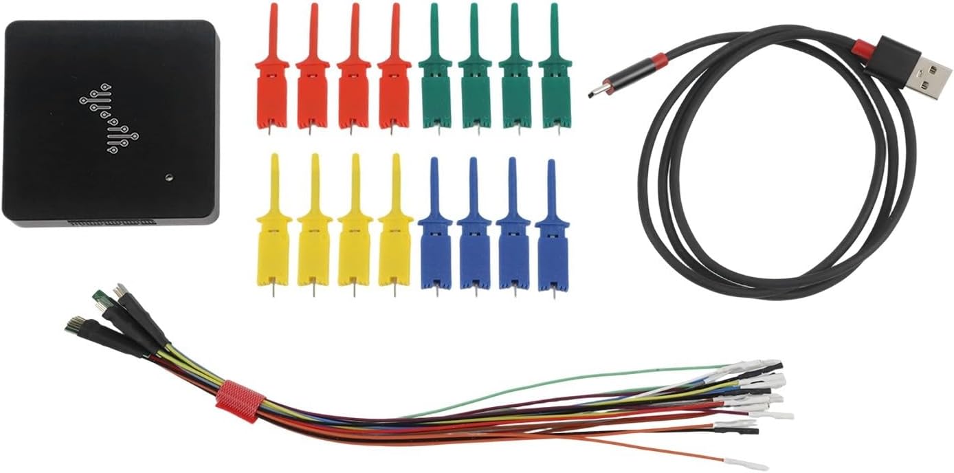 USB Logic Analyzer 16 Channels 400MHz Sampling Rate with for Type-C Interface and 256MB SDRAM, for Windows XP-10, for macOS and for Linux, Black