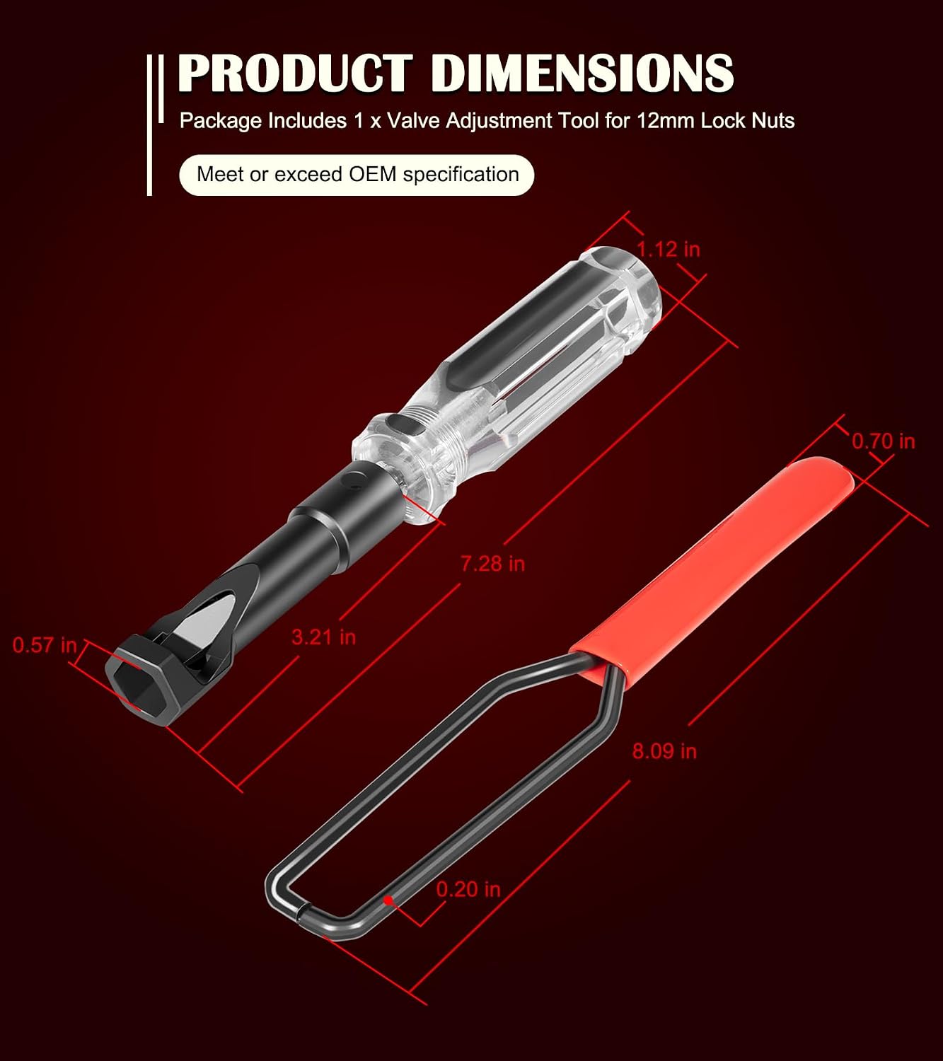Bonbo 12mm Jam Nut Valve Adjustment Tool 648828 Fits for Honda/Nissan/Toyota/Japanese Vehicle Engines, Slotted Valve Adjusting Stud, Valve Lapping Guiding Removal Tool, Valve Grinding Tool