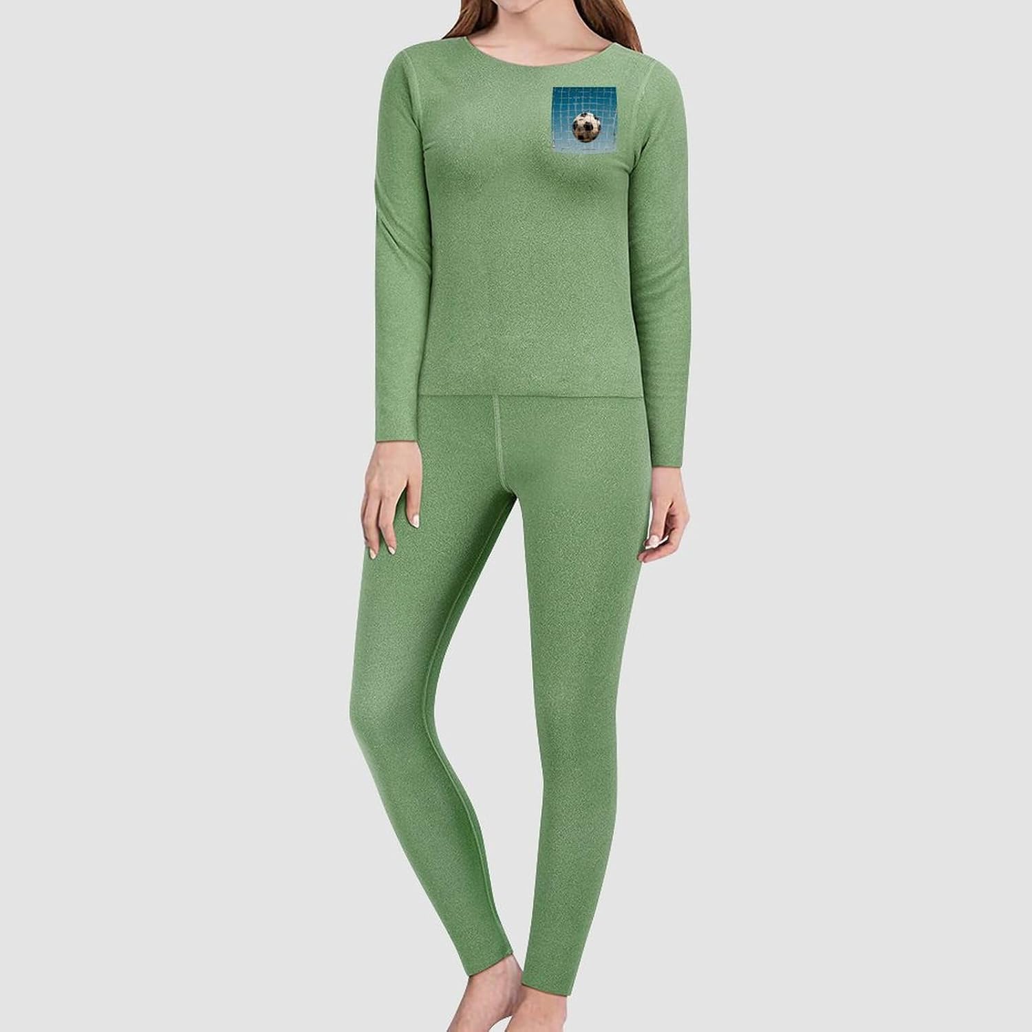 M Football in The Football Network Thermal Underwear Set for Women Long Johns Women Base Layer Top Bottom for Cold Weather