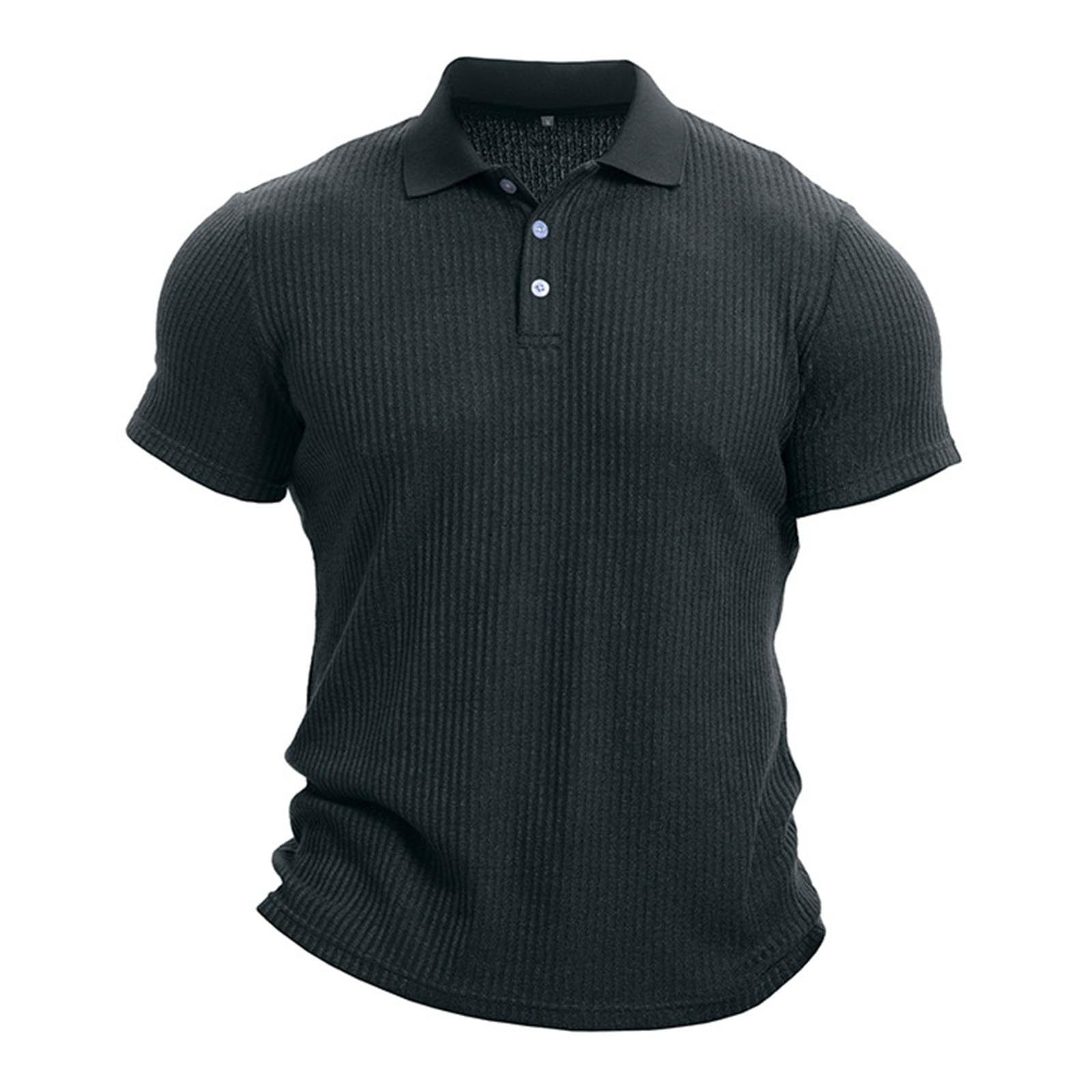 Poloshirt - Camiseta de manga corta con cuello de solapa para hombre, ajuste cómodo, capa base para uso diario