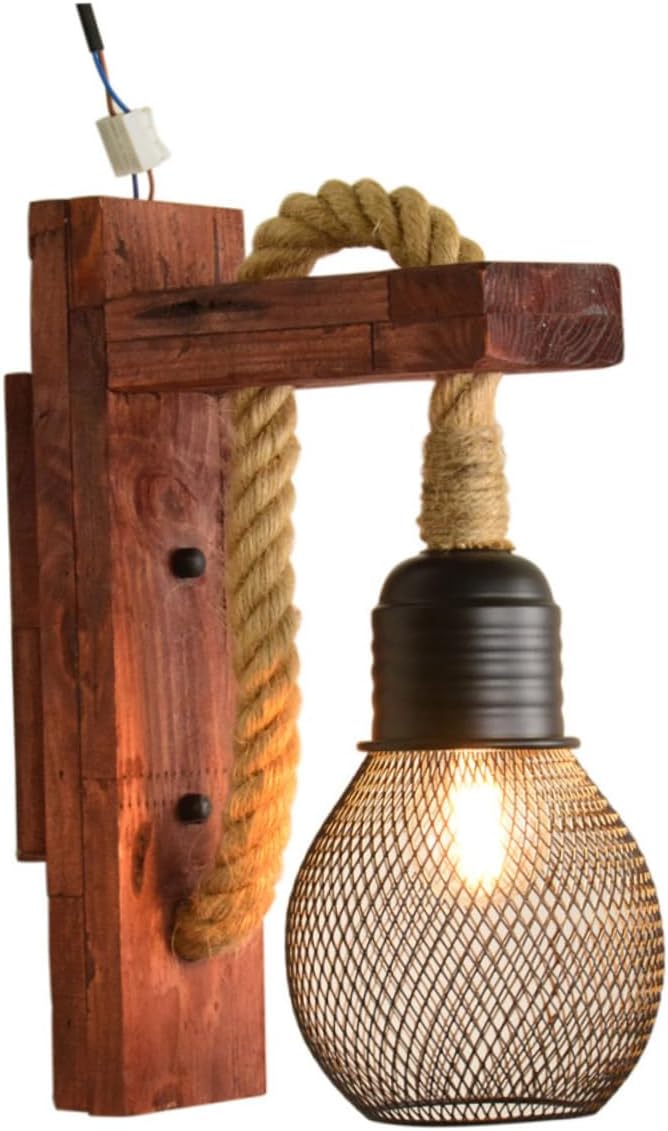 Gadpiparty Gadpiparty kroonluchter henneptouw wandlamp buiten lampen wandkandelaars verlichting hanglampen binnen slaapkamer wall lamp bed muur licht touw licht hout kunst touw lamp Bamboe