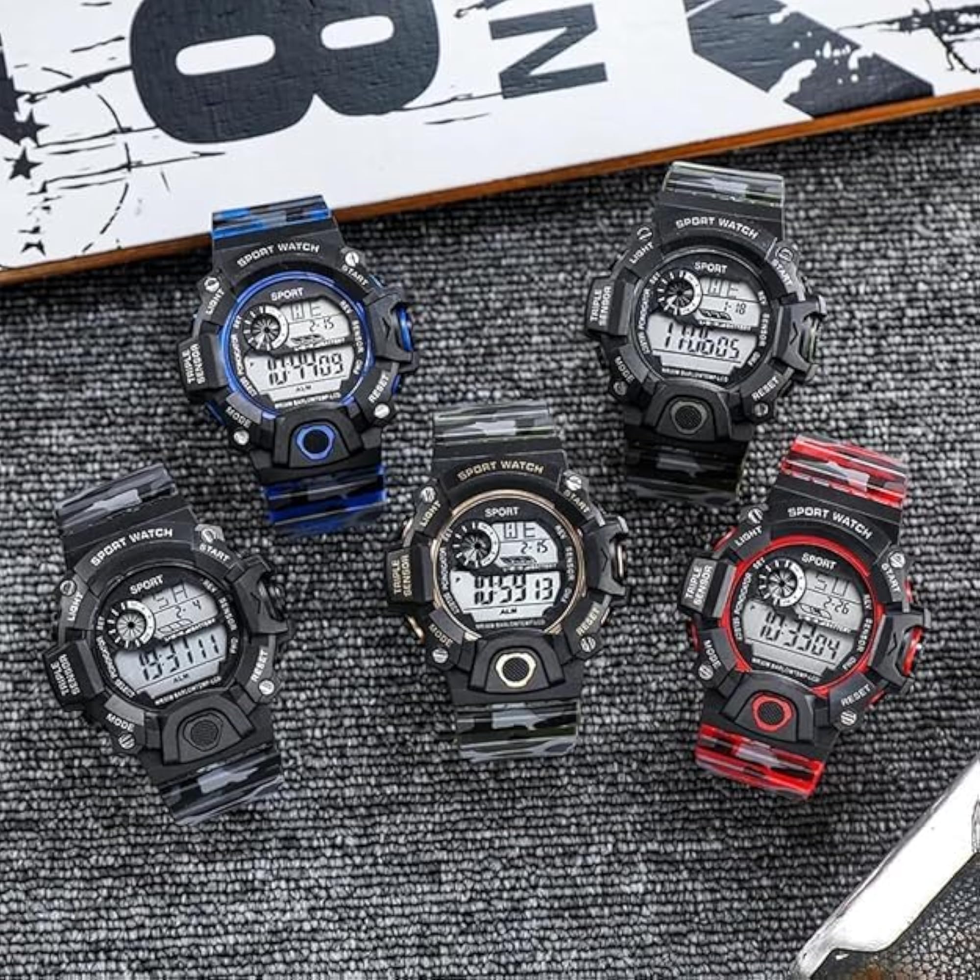 Boys' Digital Sport Watch, Classic Round Silicone Quartz