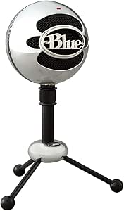 Blue Snowball USB Microphone for Recording, Streaming, Podcasting, Gaming on PC and Mac, Condenser Mic with Cardioid and Omnidirectional Pickup Patterns, and Stylish Retro Design - Silver