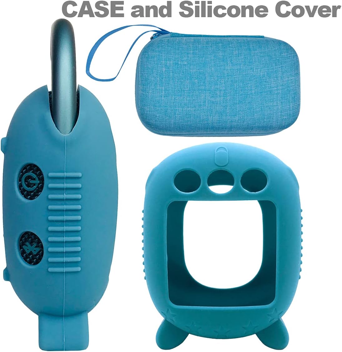 JCHPINE Silicone Cover & Hard Case for JBL Clip 4 Portable Bluetooth Speaker, Water Resistant Speaker Accessory, Shockproof, Dustproof, Blue - Image 2