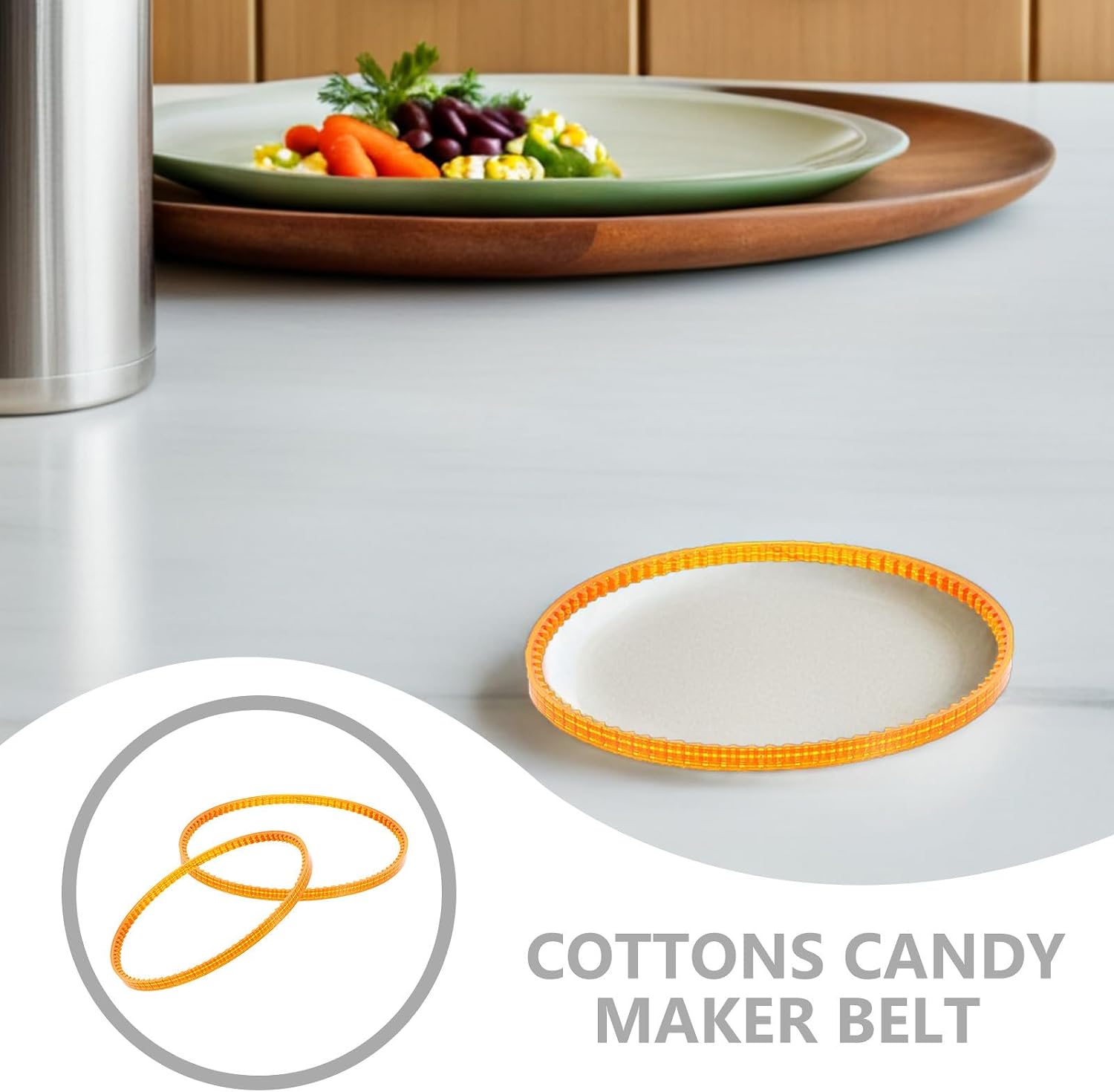 Luxshiny Cotton Candy Maker Belts 2-pack Reusable Replacement Parts for Marshmallow Machine 4.52 X 4.52 X 0.19 in Compact Lightweight Belts for Home Candy Making Accessories