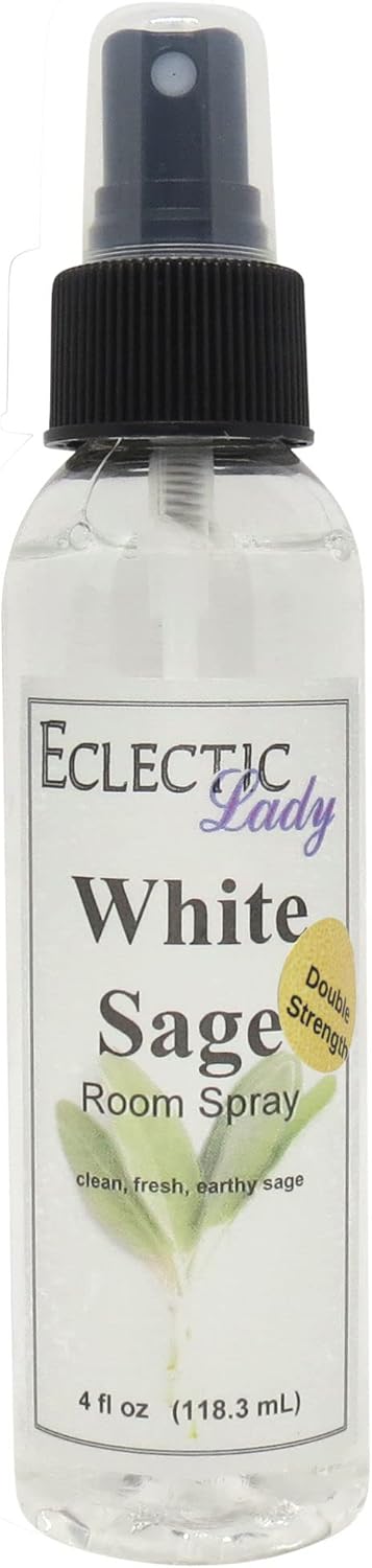 White Sage Room Spray (Double Strength), 16 Ounces, No Artificial Colors, Parabens, or Preservatives - Fragrant Aromatic Room Mist For Home, Room, Office