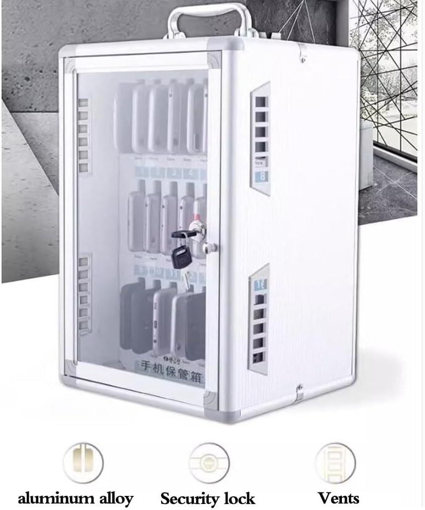 Mobile Phone Storage Cabinet - Wall-Mounted Safe Deposit Box for Schools, Factories, and Offices - Staff Locker with Cooling Holes - Secure Mobile Phone Organizer (Color: S)