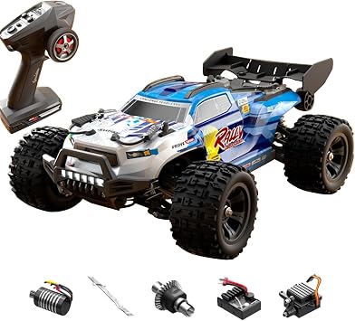 4WD RC Off-Road Truck, 118 All Terrain Brushless High-Speed Monster Vehicle RC Truggy with Independent Suspension, 2.4GHz Remote Control Car for Adult