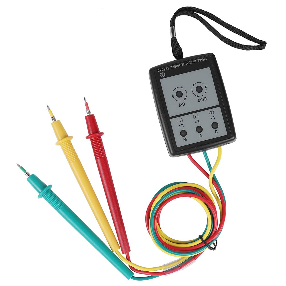 Testeur de rotation de phase numérique SP8030 avec buzzer LED et pinces, indicateur de phase 200 V-480 V AC