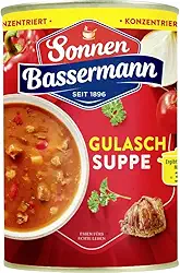 Sopa Gulasch concentrada com carne em lata 382ml rende 800ml (3 pratos)