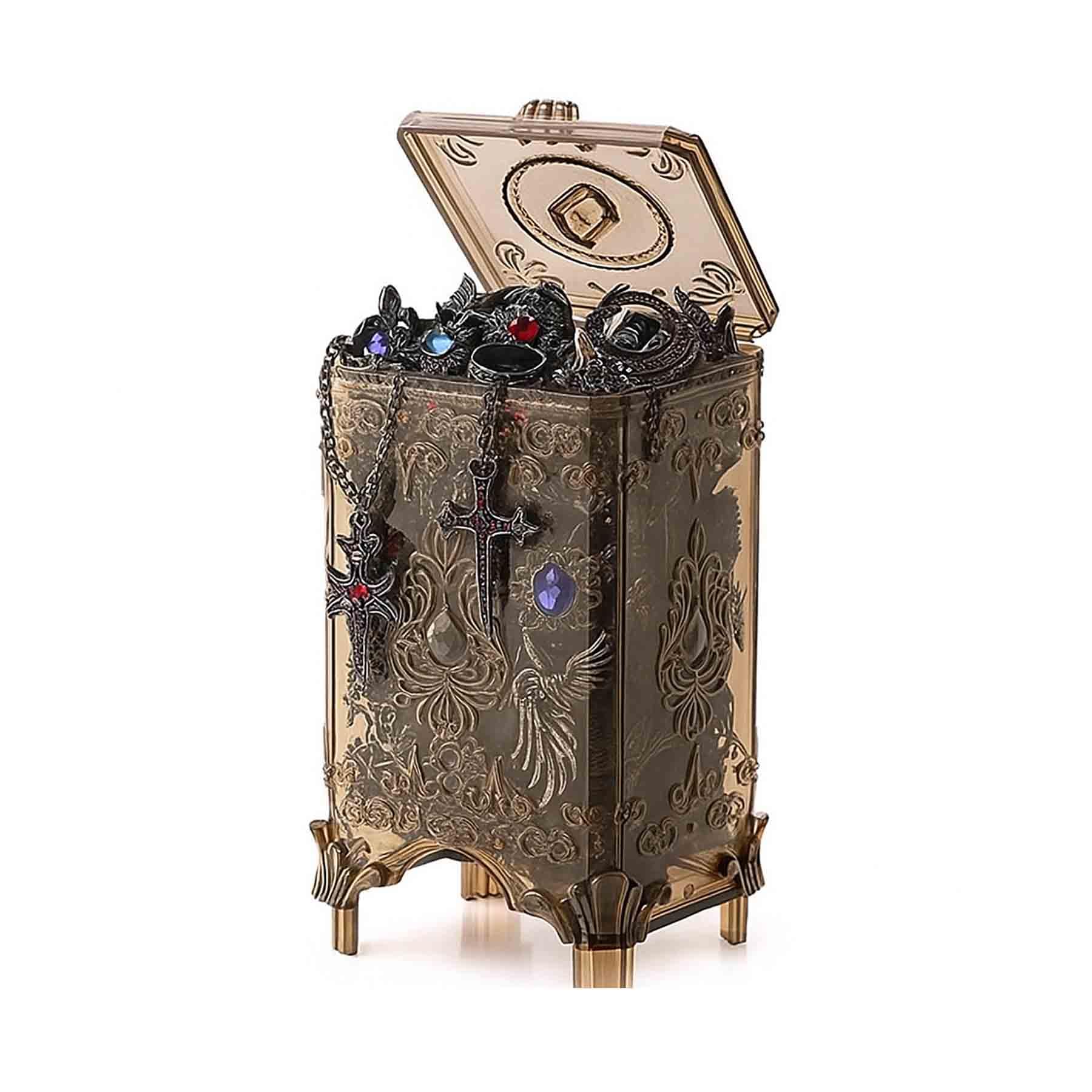 Mystery Jewelry Jar, Surprise Gothic Jewelry Box Sets for Women, Scary Witch Gift with Unique Birthday Halloween Necklaces, Earrings, Rings, Bracelets Skeleton Hair Clips Costume