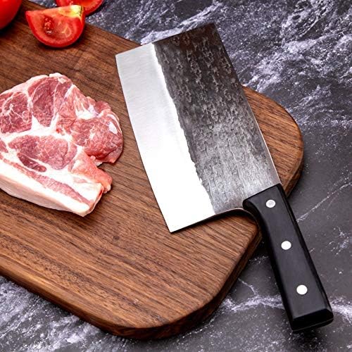 DAXXIN Meat Cleaver,Cleaver Knife, Handmade Forged Kitchen Santoku Knife Carbon Steel Forged Chinese Knife Meat Cleaver Chopper Kitchen Knives