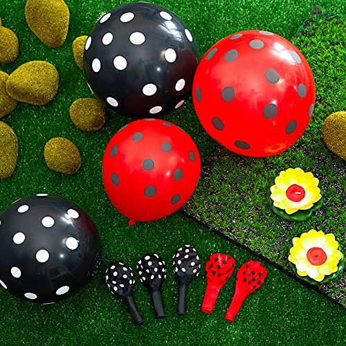 60 Pieces 12 Inch Latex Balloons Black And Red With White Polka Dot Balloons Party Decorations Balloons For Wedding Birthday Halloween Party Decorations #TOP6
