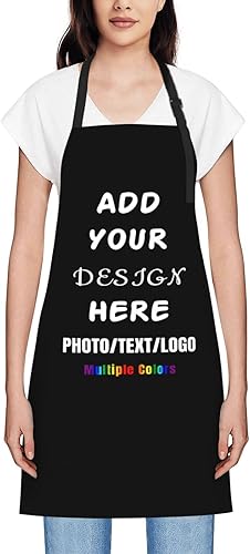 Delantales personalizados para hombre, añade tu texto, foto, logotipo, delantal personalizado, multicolor, divertido delantal de cocina