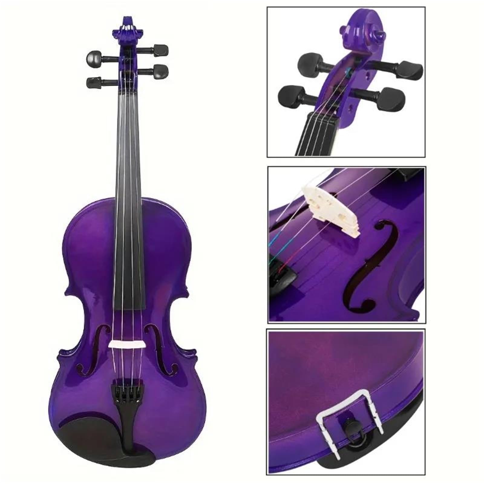 Violini Professionali Violino Acustico In Legno Massello Di Colore Viola Include Custodia Archetto E Accessori