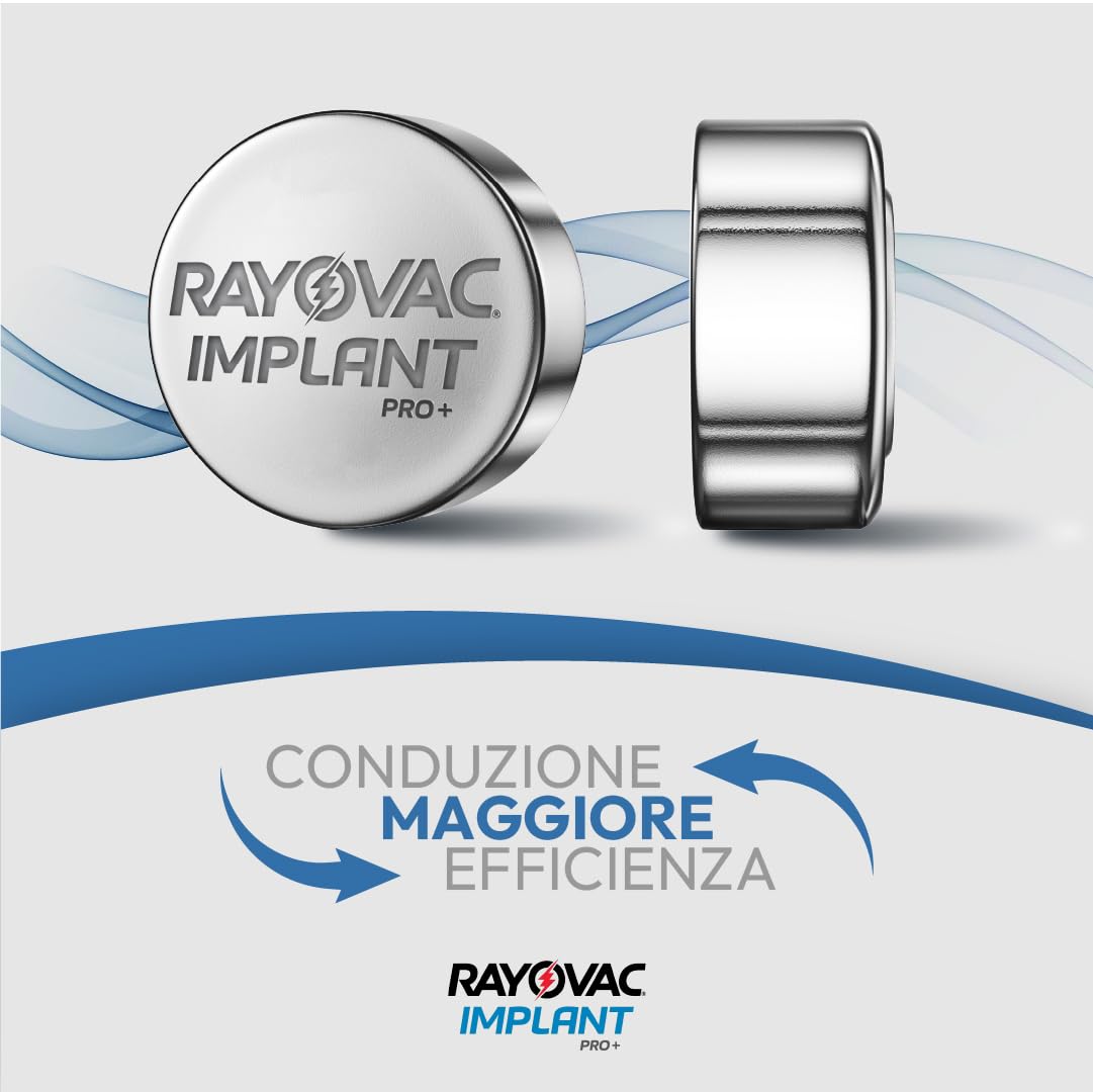 Pilas Rayovac Implant Pro+ 675I para implantes cocleares, tecnología Zinc-Aire, Larga duración, sin Mercurio ni cadmio (90 Pilas para implantes cocleares Rayovac)