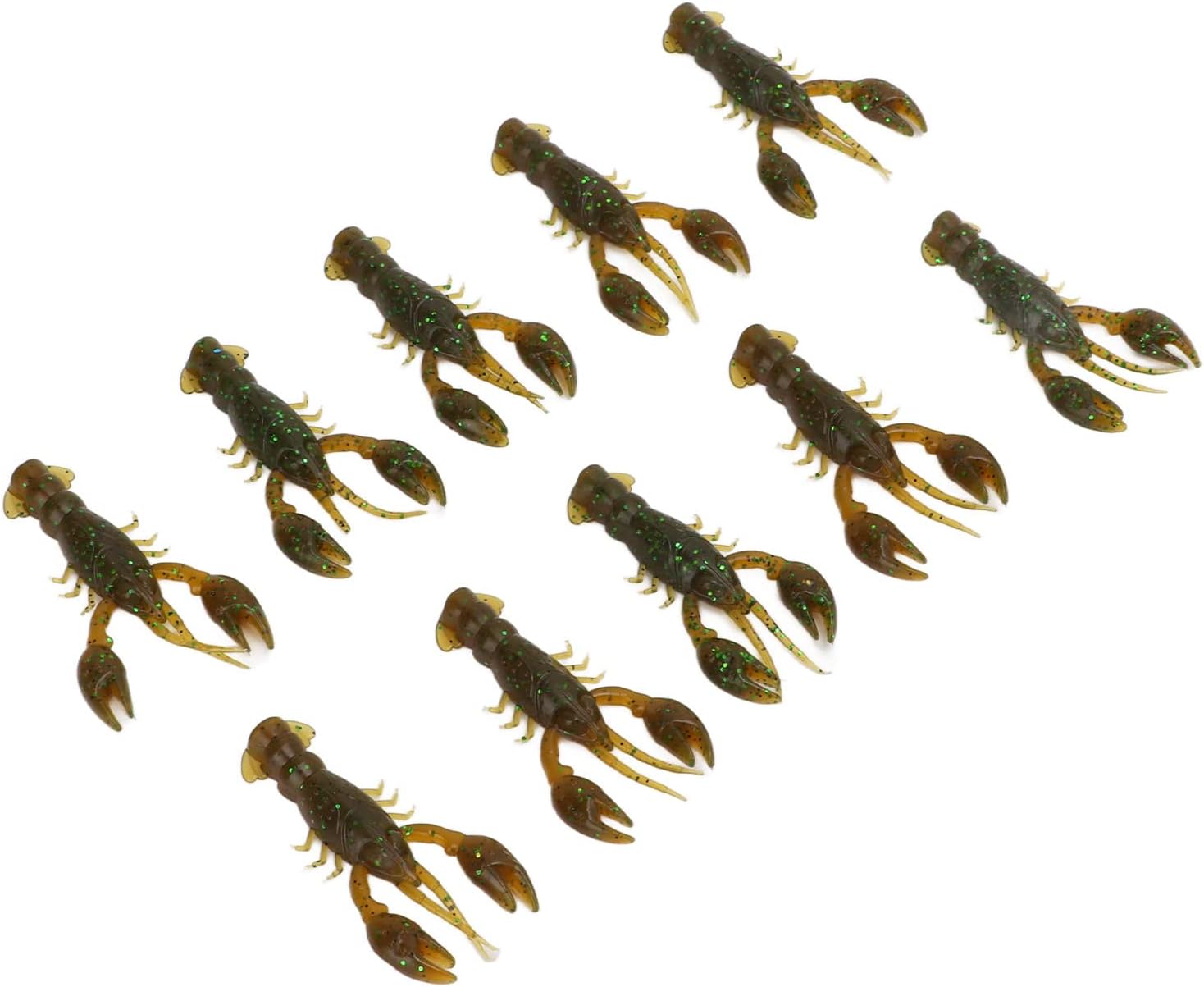 10pcs Soft Fishing Lure,Soft Fishing Lure Crawdad Bait PVC Shrimp Artificial Soft Lure Baits Soft Plastic Fishing Lures bass Lures for Bass Crawfish Lures Jig Head Kit