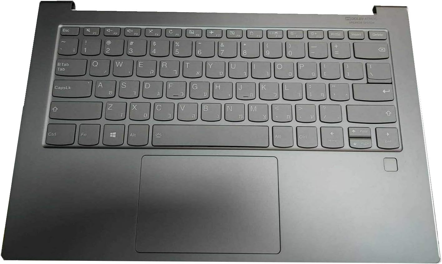 Replacement for Lenovo Trackpad 81Q9002GUS Yoga C940-14IIL Laptop Upper Case Palmrest Keyboard Touchpad Assembly Part 5CB0U44246 5CB0W43456 Top Cover Grey