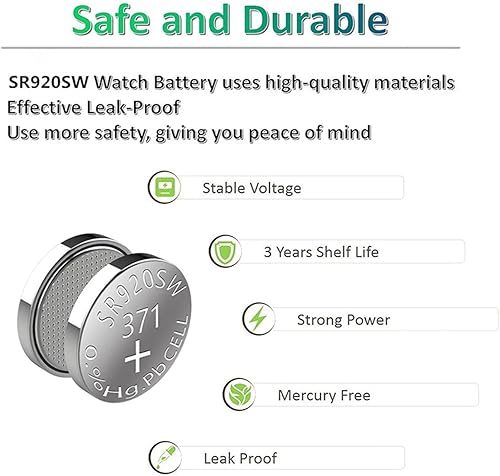 Miniatura 4 de 20PCS 1.5V SR920SW 371 370 LR921 AG6 batería de reloj de óxido de plata