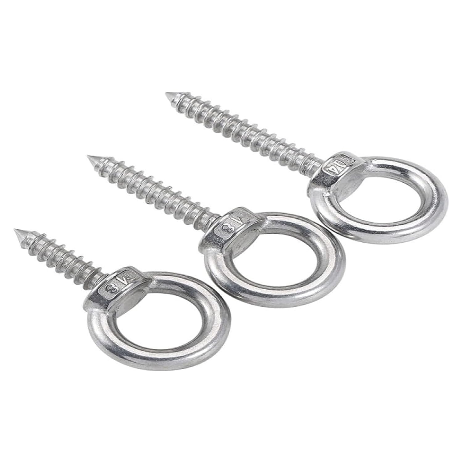 Eye Bolts 2pcs Lifting Eye Nuts M8 Lifting Eye Bolt 304 Stainless Steel Eyebolt Screws Quickly Installed Ring Hooking Nut Screws(100mm)