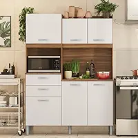 Armário de Cozinha 6 Portas 2 Gavetas Harmonia Demobile Amendola Branco