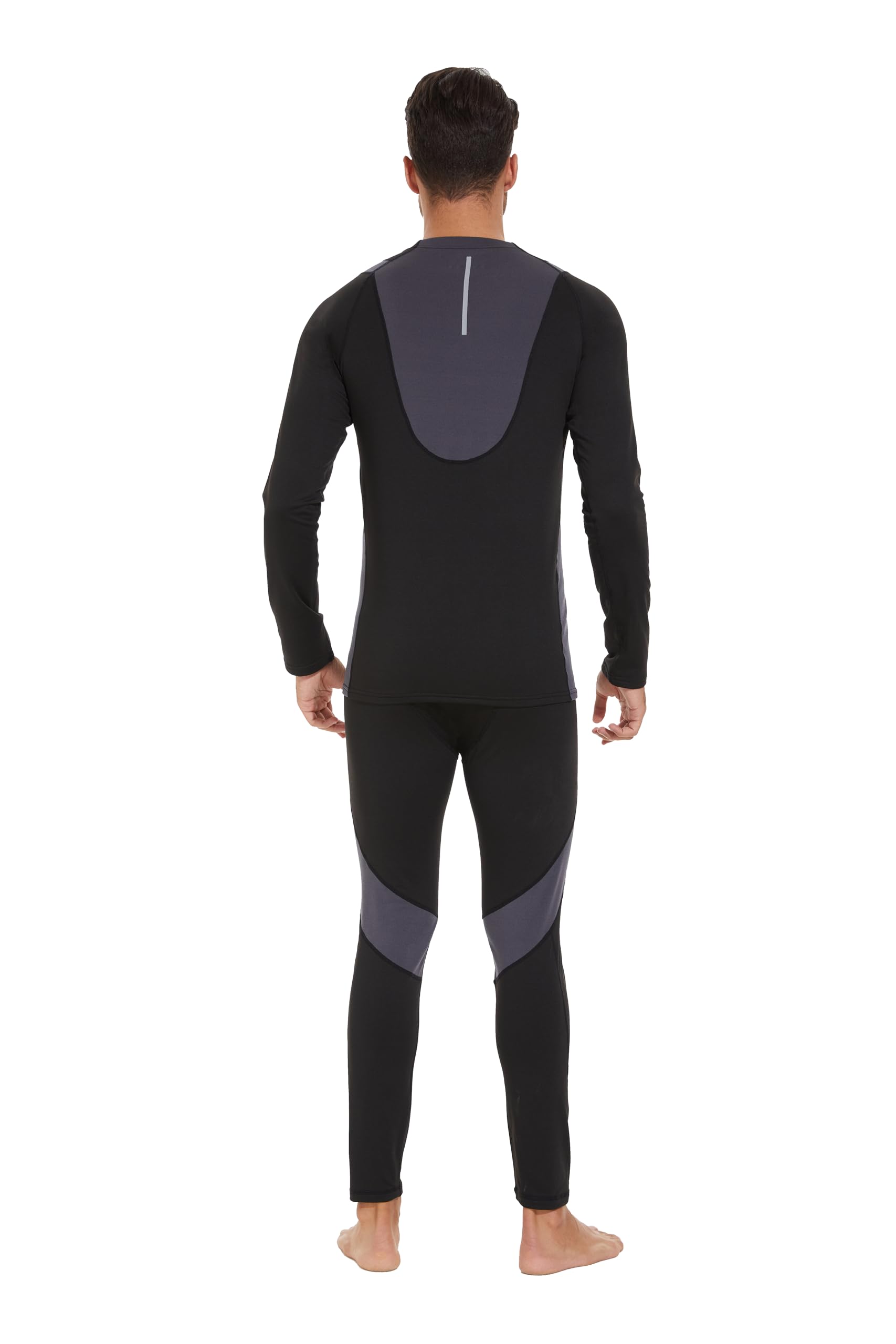 AMZSPORT Intimo Termico Uomo Set di Maglietta e Pantaloni a Compressione Asciugatura Rapida per Sci Palestra Ciclismo Calcio Corsa