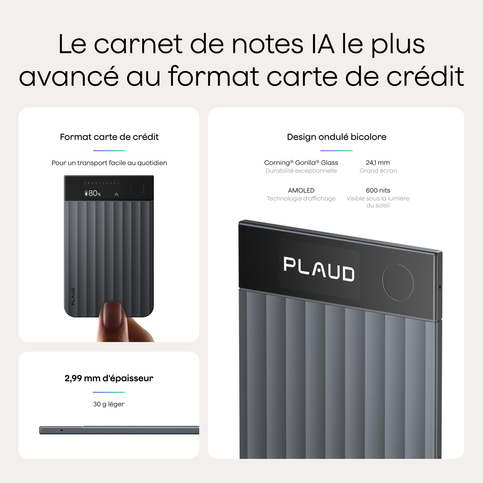Pack Plaud Note Pro Double(Noir + Argent)Enregistreur Vocal IA Dictaphone Numérique avec Transcription et Résumé IA Saisie multimodale Jusqu’à 50 Heures d’Enregistrement Conçu pour Conférences Réunio