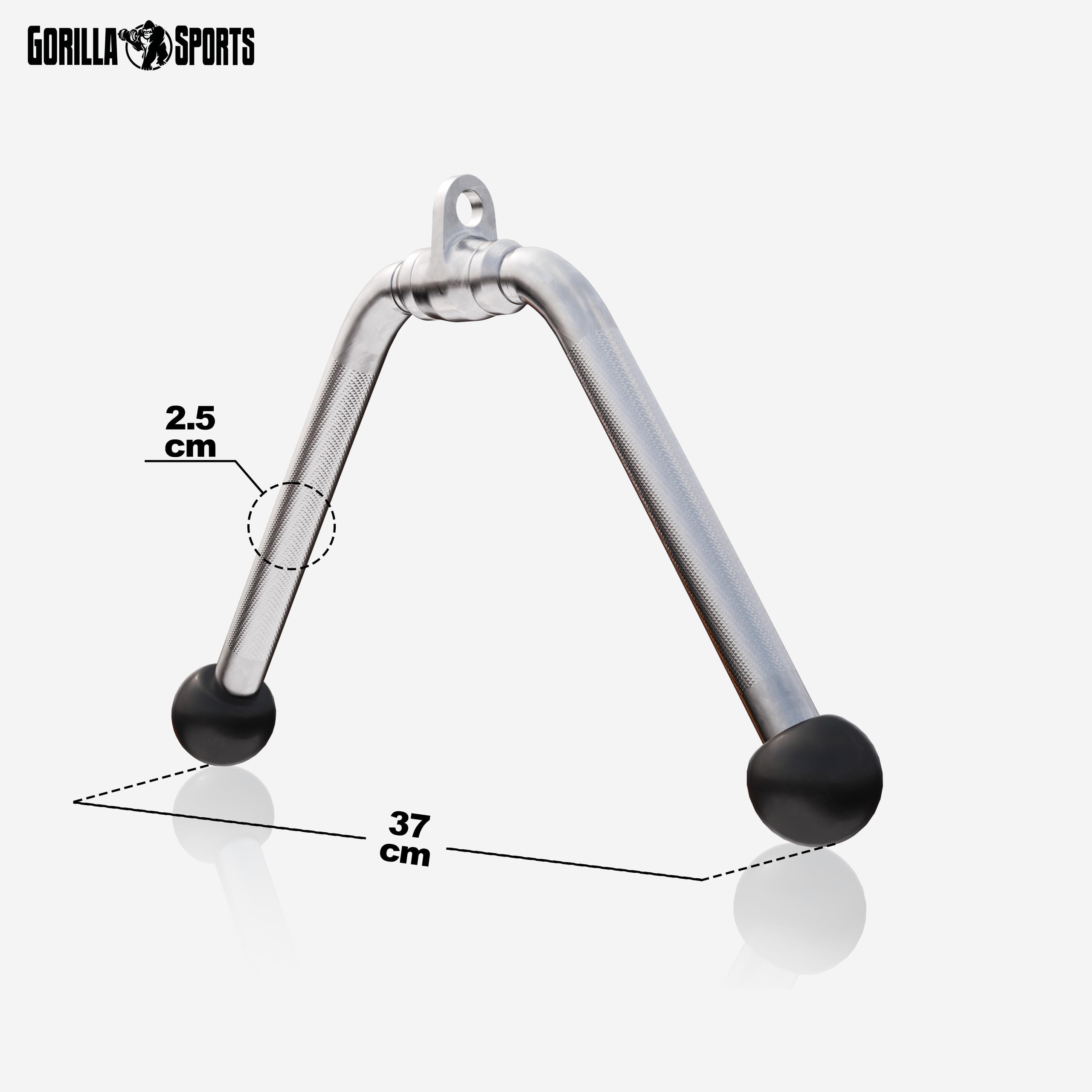 GORILLA SPORTS Poignée Musculation - en forma de V, máx. 200 kg, pivotante conjunto, cromo, acier - Barre tirage para tríceps, accesorio Poulie Musculation, Machine à Câble