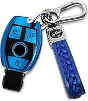 Vista 24 de Creativity Funda para llave de Mercedes Benz. Hermosa funda de TPU compatible con CLS CLK AMG ML C CL E S SL SLK G GLC GLE GLS M R Smart Remote Key