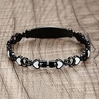 Vista 3 de Pulseras de alerta médica de corazón para mujeres pulseras médicas con grabado personalizable gratuito